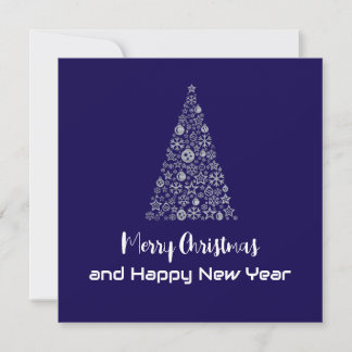 Tarjeta Festiva Purple greeting card Merry Christmas New Year tree