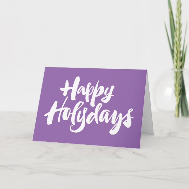 Tarjeta Festiva Purple Happy Holydays Holidays Christian Navidades (Anverso)