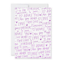 Purple Love Doodle Hearts Handwritten Pattern 