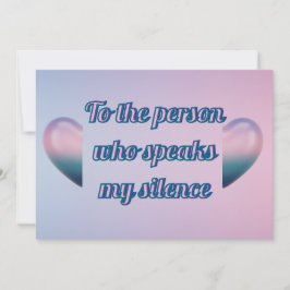 Tarjeta Festiva Purple pink 3D Heart Romantic Silence Greeting