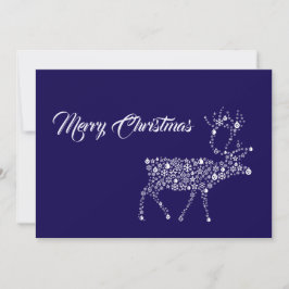 Tarjeta Festiva Purple wish card Merry Christmas reindeer