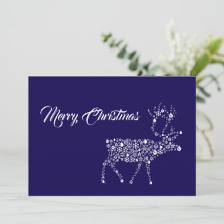 Tarjeta Festiva Purple wish card Merry Christmas reindeer