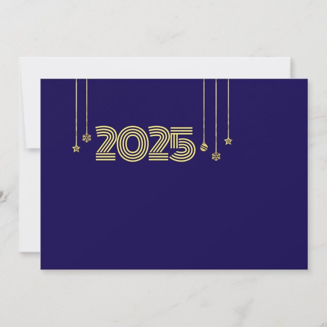 Tarjeta Festiva Purple wish card New Year with christmas symbols (Anverso)