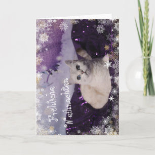 Tarjeta Festiva Purple XMAS Cats