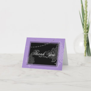 Tarjeta Festiva Púrpura y negro