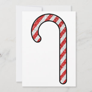 Tarjeta Festiva Purpurina Candy Cane