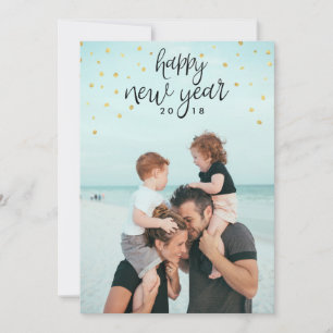 Tarjeta Festiva Purpurina de oro de la Moda festiva feliz de Año N