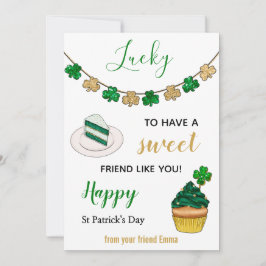 Tarjeta Festiva Purpurina de San Patricio amigo afortunado compañe