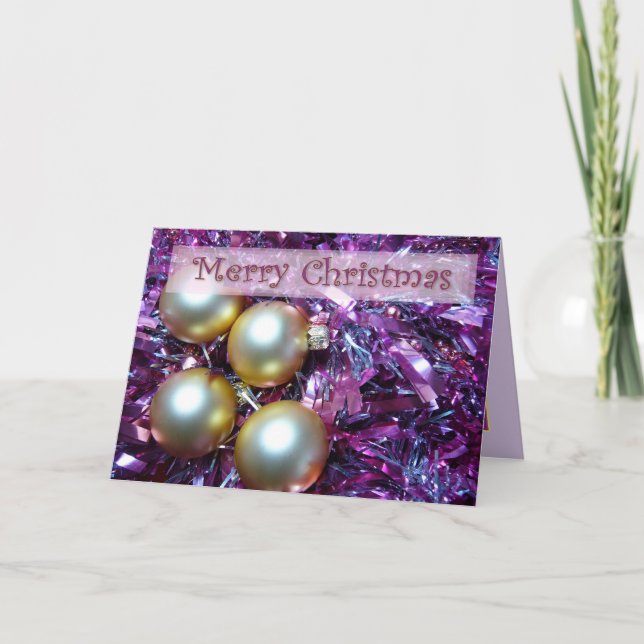 Tarjeta Festiva Purpurina del día de fiesta (Anverso)