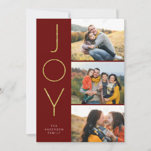 Tarjeta Festiva Purpurina JOY 3 Pix apilada