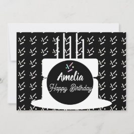 Tarjeta Festiva Purpurina para decorar pastel de cumpleaños para c