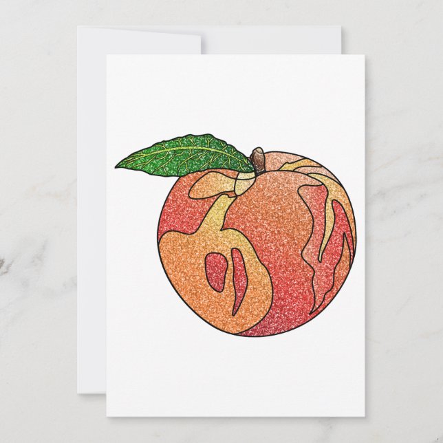 Tarjeta Festiva Purpurina Peach (Anverso)