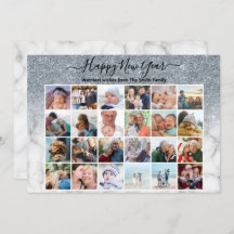 Purpurina plateado moderno Marble Elegante Script 