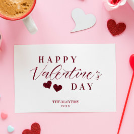Tarjeta Festiva Purpurina rojo feliz corazón de San Valentín