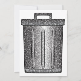 Tarjeta Festiva Purpurina Trash Can
