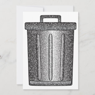 Tarjeta Festiva Purpurina Trash Can