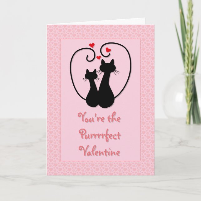 Tarjeta Festiva Purrrfect Valentine (Anverso)