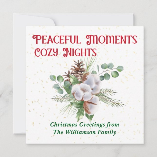 Tarjeta Festiva Pussy Willow Catkin Bouquet Christmas (Anverso)