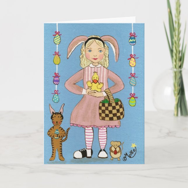 Tarjeta Festiva Put on your Bunny Ears! (Anverso)