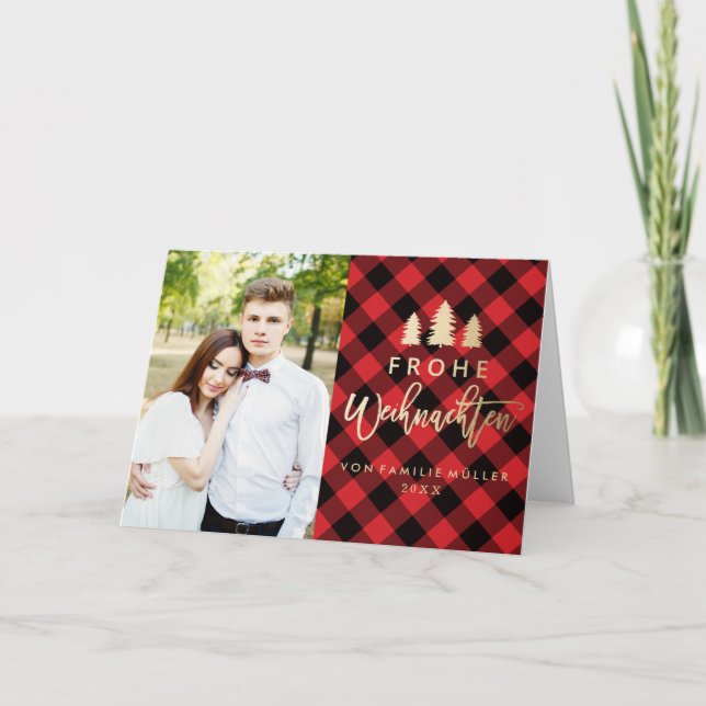 Tarjeta Festiva Putrefacción Kariert el | Weihnachtskarte (Anverso)