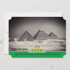Tarjeta Festiva Pyramids, Cairo & Happy New Year! Card /Egypt