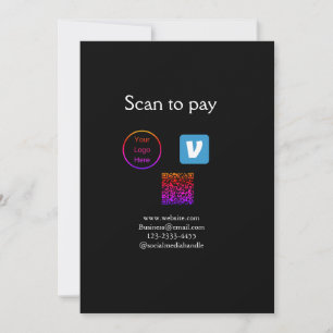 Tarjeta Festiva Q R código venmo scan para pagar añadir logotipo m
