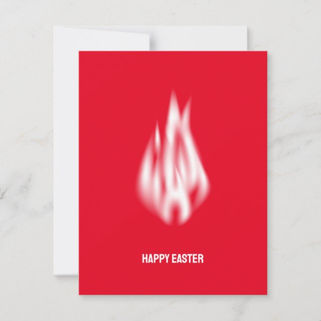 Tarjeta Festiva Qr Code Happy Easter Soft White Flame (Anverso)
