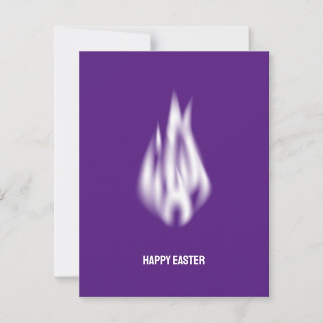 Tarjeta Festiva Qr Code Happy Easter Soft White Flame (Anverso)