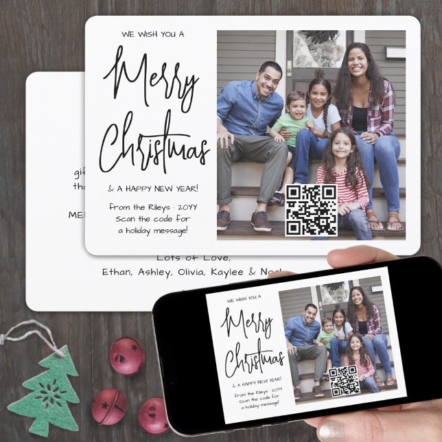 Tarjeta Festiva QR Code Te deseamos una feliz foto moderna de Navi (Subido por el creador)