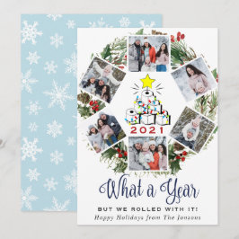 Tarjeta Festiva Qué año 2021 Navidades Red Farm Truck 6 Foto