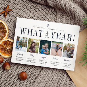 Tarjeta Festiva Qué año   Año de revisión 5 Collage de fotos