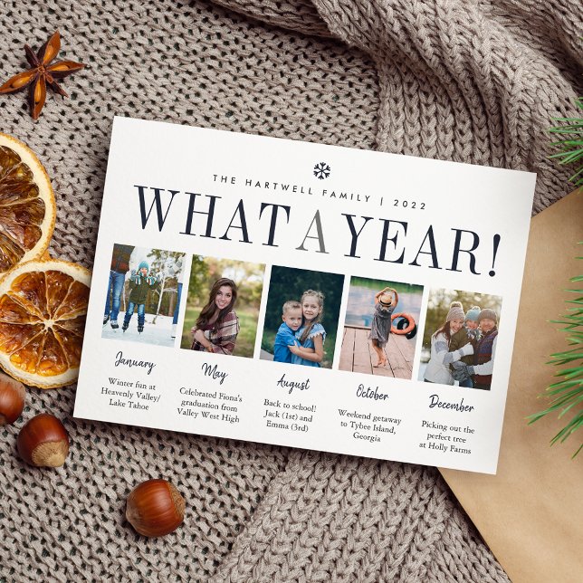 Tarjeta Festiva Qué año | Año de revisión 5 Collage de fotos (Subido por el creador)