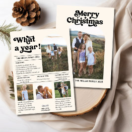 Tarjeta Festiva Qué año | Año en Collage de fotos de revisión