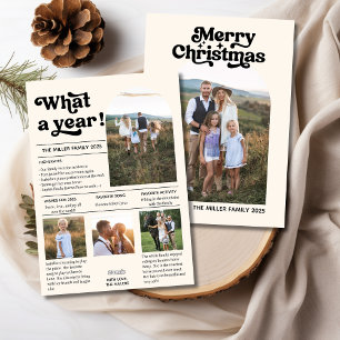 Tarjeta Festiva Qué año   Año en Collage de fotos de revisión