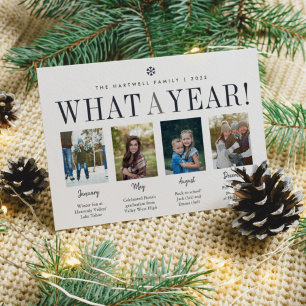 Tarjeta Festiva Qué año   Año en Collage de fotos de revisión