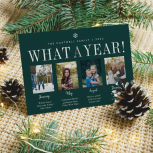 Tarjeta Festiva Qué año   Año en Collage de fotos de revisión