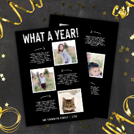 Tarjeta Festiva ¡Qué Año! Boletín de Familia Año Nuevo Seis Foto
