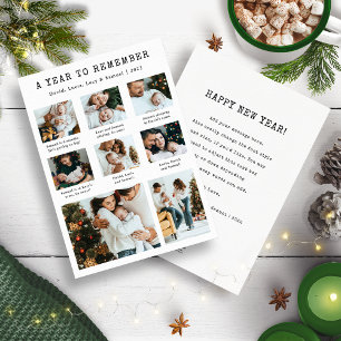 Tarjeta Festiva Qué año collage de fotos moderno