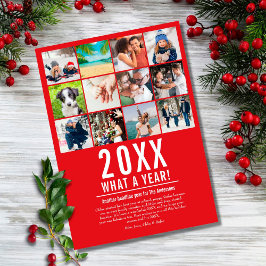 Tarjeta Festiva Qué Año En El Collage de fotos De Revisión