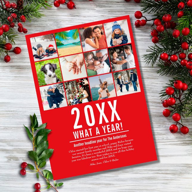 Tarjeta Festiva Qué Año En El Collage de fotos De Revisión (Subido por el creador)