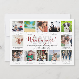 Tarjeta Festiva Qué Año En Reseña Letras 12 Collage de fotos Ho