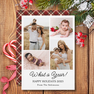Tarjeta Festiva Qué año en revisión collage de fotos familiares de