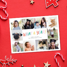 Tarjeta Festiva ¡QUÉ AÑO! Fun Festive Festive Modern 10 Foto Año N
