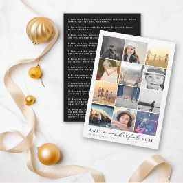 Tarjeta Festiva Qué Año Maravilloso En El Collage de fotos De Revi