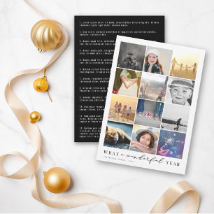 Tarjeta Festiva Qué Año Maravilloso En El Collage de fotos De Revi