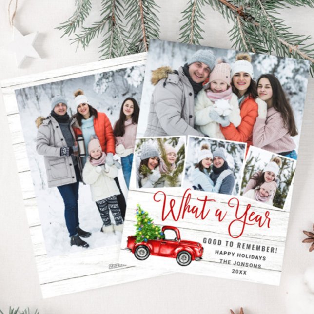 Tarjeta Festiva Qué año más Navidades Camión de Granja Roja 5 Foto (Subido por el creador)