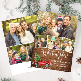 Tarjeta Festiva Qué año más Navidades Camión de Granja Roja 7 Foto