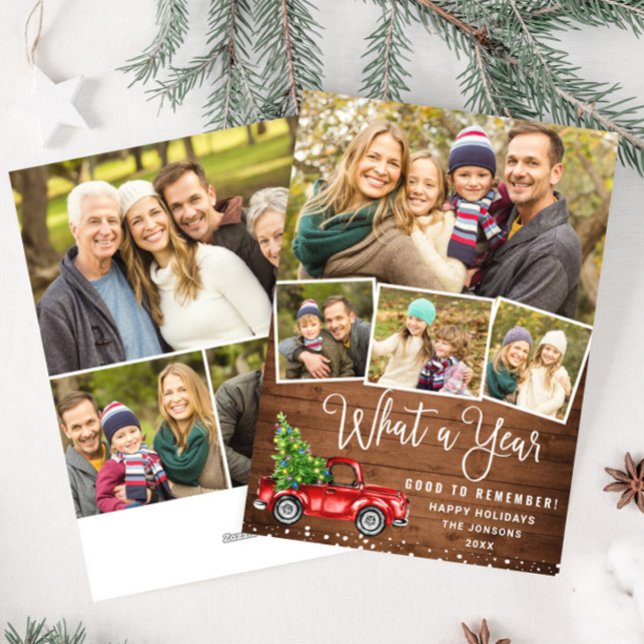 Tarjeta Festiva Qué año más Navidades Camión de Granja Roja 7 Foto (Subido por el creador)