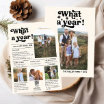 Tarjeta Festiva Qué año más Navidades personalizados de Collage de<br><div class="desc">Desenvolver la alegría de los preciados recuerdos con nuestra tarjeta de vacaciones "Qué año Collage de fotos personalizado de Navidades". Celebre los momentos que definieron su año con esta moderna tarjeta inspirada en boho, perfecta para compartir las noticias de su familia. Diseñada con cuidado, esta tarjeta de vacaciones descargable le...</div>