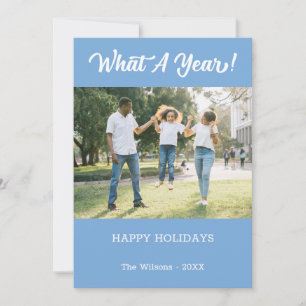 Tarjeta Festiva Qué Año Moderno 2 Luz Fotográfica Azul